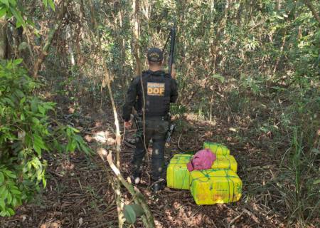 Fardos com maconha são encontrados pelo DOF em mata na zona rural de Laguna Carapã